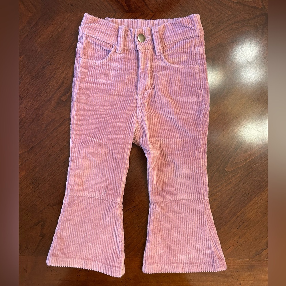 Kate Quinn Dusty Rose Corduroy Flare Jeans 18-24 months Valentines Day